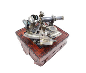 Messing Sextant in Lederbox 13 cm - Faszinierender Klassiker