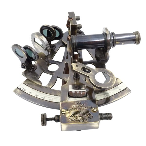 Messing Sextant in Lederbox 13 cm - Faszinierender Klassiker