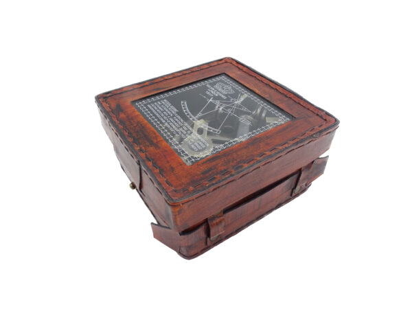 Messing Sextant in Lederbox 13 cm - Faszinierender Klassiker