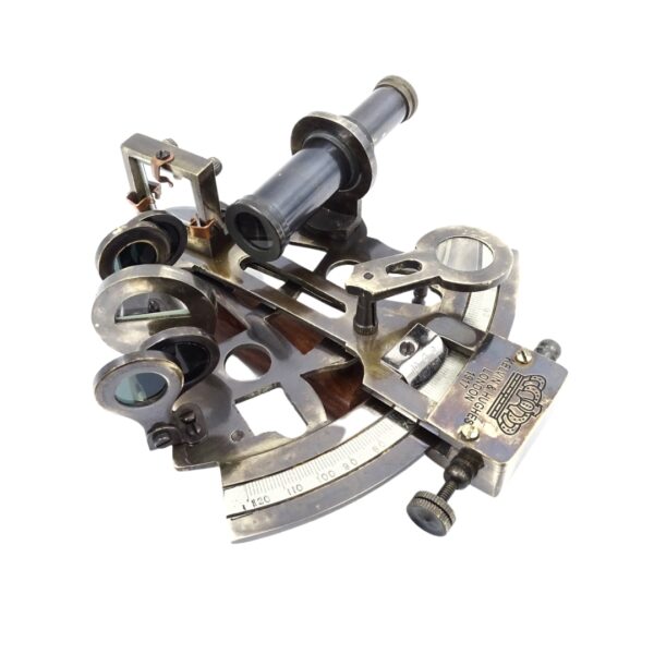 Messing Sextant in Lederbox 13 cm - Faszinierender Klassiker