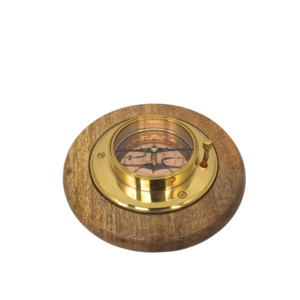 Holz Kompass 15 cm mit Messing - Faszinierender Blickfang