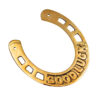 Messing Hufeisen 15 cm mit Good Luck - Besonderes Glückssymbol