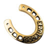 Messing Hufeisen 7 cm mit Good Luck - Glücksbringer
