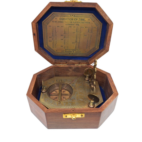 Achteckiger Kompass mit Sonnenuhr - Faszinierendes Set