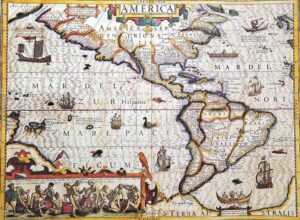 Historische Amerika Karte 50cm - Faszinierende Vintage Deko