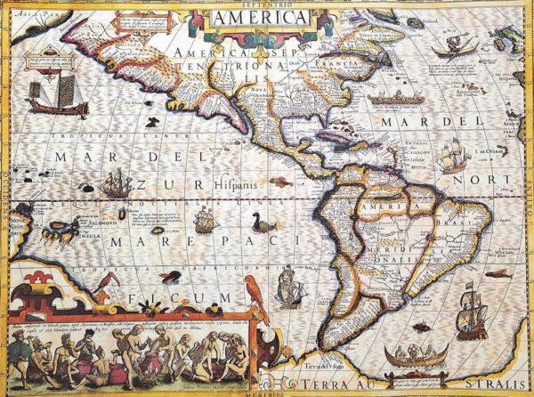 Historische Amerika Karte 50cm - Faszinierende Vintage Deko