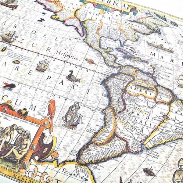 Historische Amerika Karte 50cm - Faszinierende Vintage Deko
