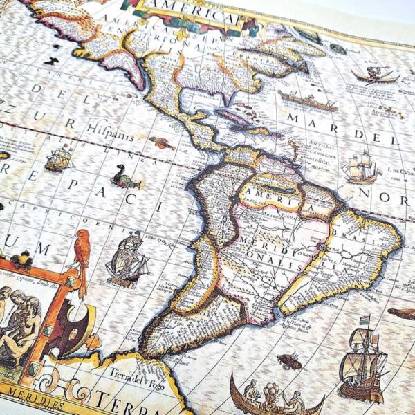 Historische Amerika Karte 50cm - Faszinierende Vintage Deko