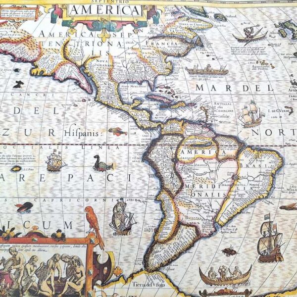 Historische Amerika Karte 50cm - Faszinierende Vintage Deko
