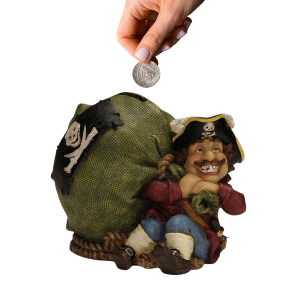Piraten Spardose 14 cm mit Schatz - Origineller Blickfang