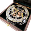 Messing Kompass mit Sonnenuhr 12 cm - Exklusiver Blickfang