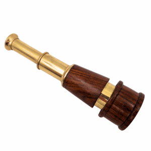 Messing Holz Fernrohr 18 cm - Exklusiver Retro-Blickfang