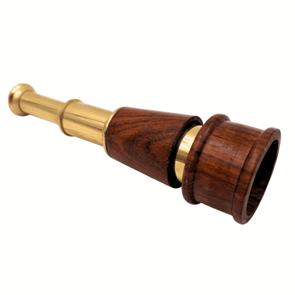 Messing Holz Fernrohr 18 cm - Exklusiver Retro-Blickfang