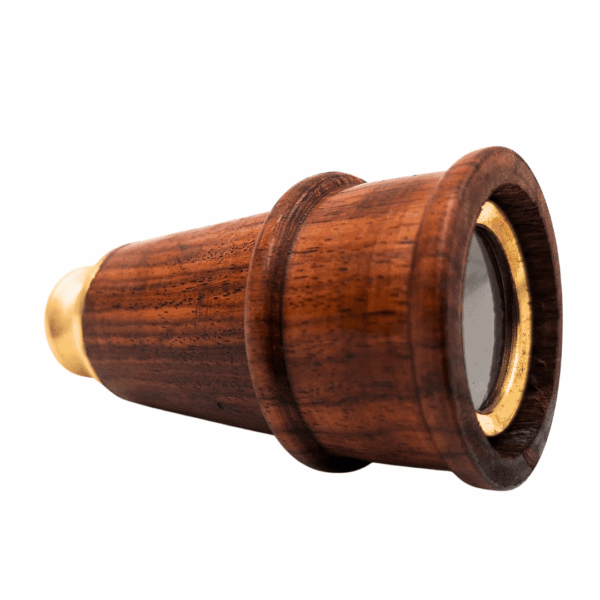 Messing Holz Fernrohr 18 cm - Exklusiver Retro-Blickfang