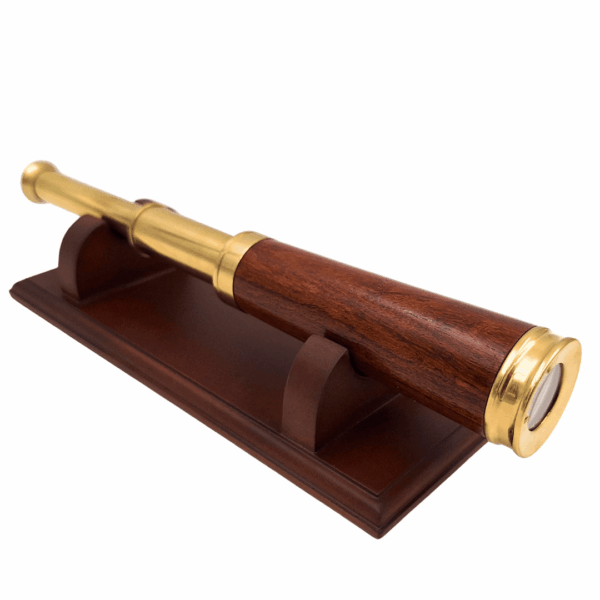 Messing Holz Fernrohr 32 cm - Faszinierender Retro-Blickfang