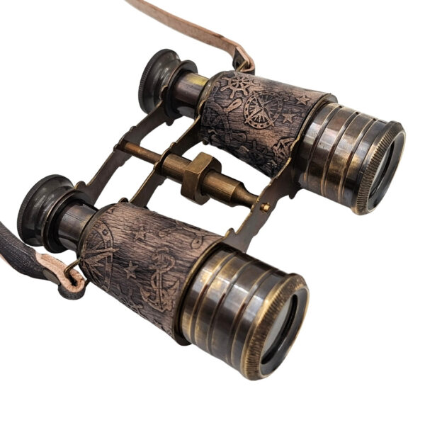 Messing Fernglas mit Lederetui - Exklusiver Retro-Look