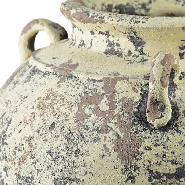 Beige Keramik Amphore 50cm - Eindrucksvolle Antikoptik