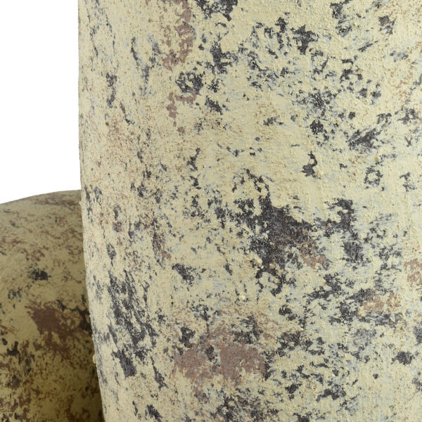 Beige Keramik Bodenvase 50 cm - Eindrucksvolle Antikoptik