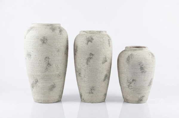 Beige Keramik Bodenvase 45cm - Eindrucksvoller Blickfang