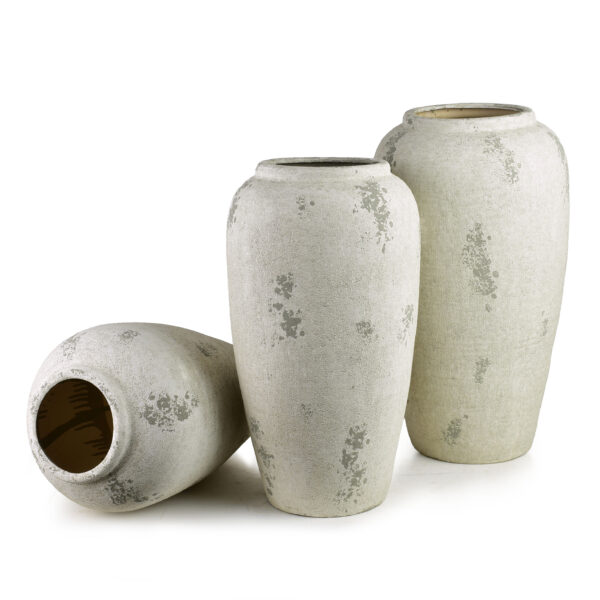 Beige Keramik Bodenvase 45cm - Eindrucksvoller Blickfang