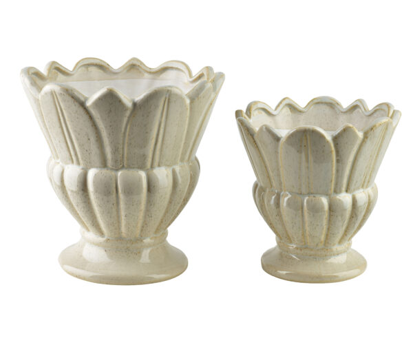 EVAM Keramikvase 17cm - Exklusive florale Kelchform