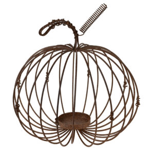 Rost Kürbis Windlicht Metall - Einzigartige Herbstdeko 30 cm