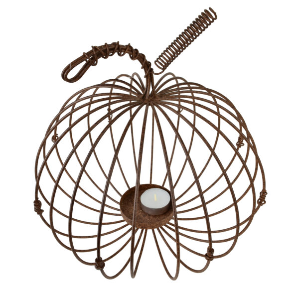 Rost Kürbis Windlicht Metall - Einzigartige Herbstdeko 30 cm