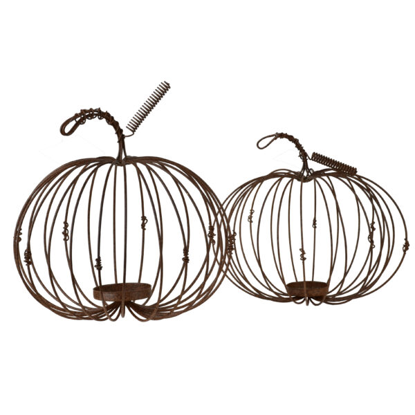 Rost Kürbis Windlicht Metall - Einzigartige Herbstdeko 30 cm