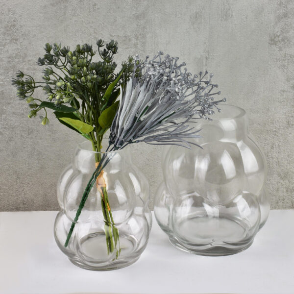 SERENITE Klare Glasvase - Faszinierende Form 23 cm