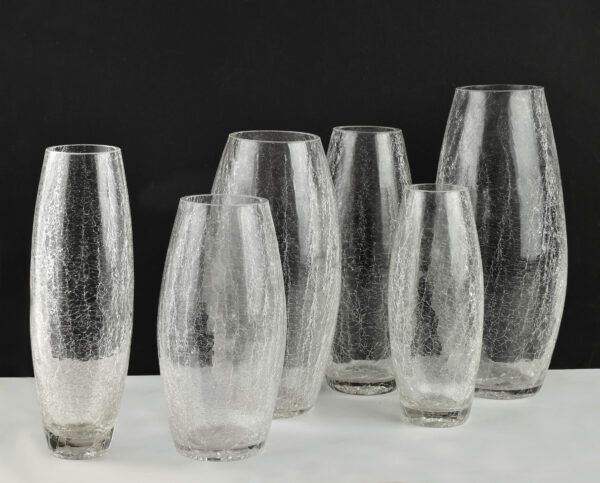 SERENITE Crackle Bodenvase - Eindrucksvolle Höhe 35 cm
