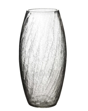 SERENITE Crackle Glasvase - Exklusives Design 30 cm