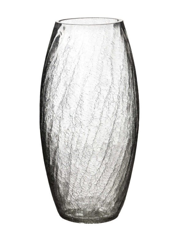 SERENITE Crackle Glasvase - Exklusives Design 30 cm