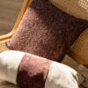 Nola Bordeaux Wollkissen - Exklusive Struktur 45x45 cm