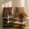 Nola Bordeaux Wollkissen - Exklusive Struktur 45x45 cm