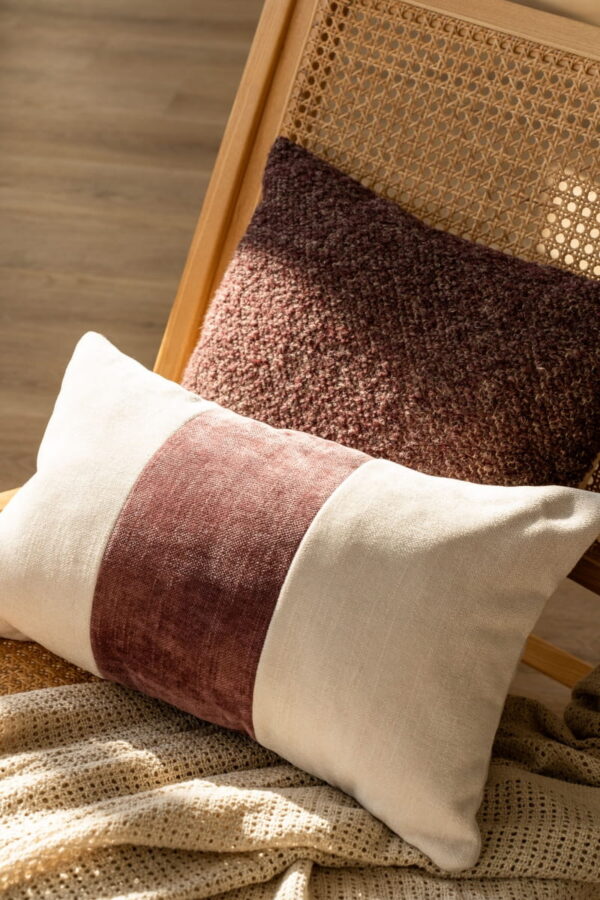 Nola Bordeaux Wollkissen - Exklusive Struktur 45x45 cm