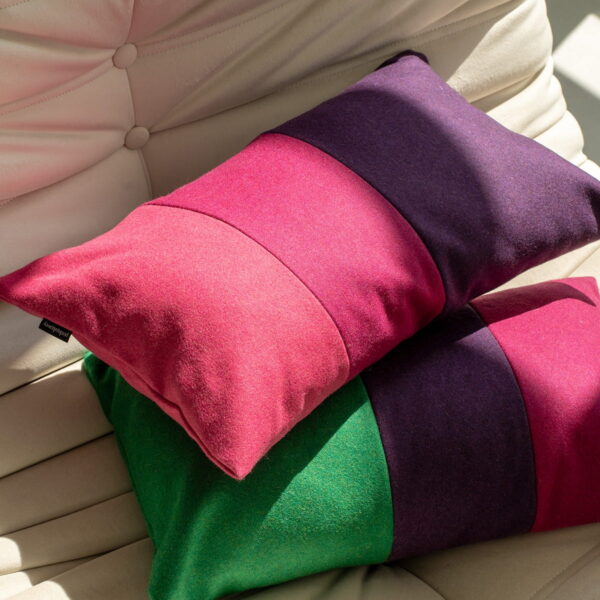 Split Wollkissen Rosa Violett - Exklusiver Farbakzent 50x30 cm
