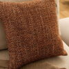 Braunes Silencio Strukturkissen - Edler Web-Look 45x45 cm