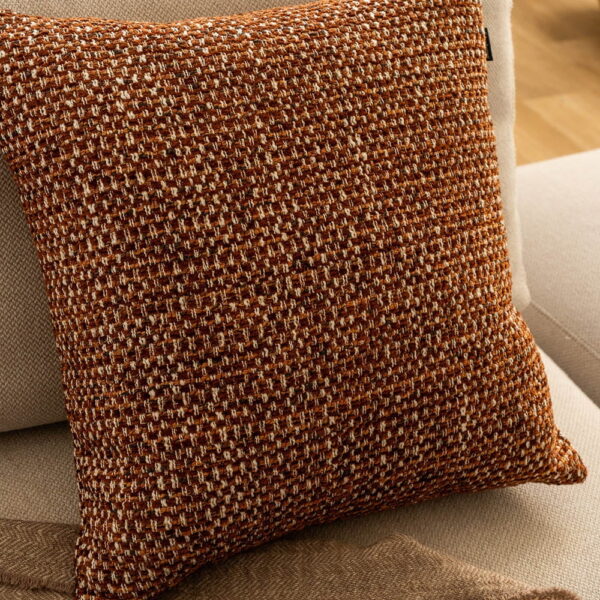 Braunes Silencio Strukturkissen - Edler Web-Look 45x45 cm