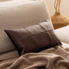 Brick Bordeaux Dekokissen - Exklusiver Lederlook 50x30 cm
