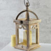 Holzlaterne Natur mit Glas - Charmante Dekoration 26 cm