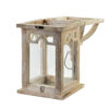 Holzlaterne Natur mit Glas - Charmante Dekoration 26 cm