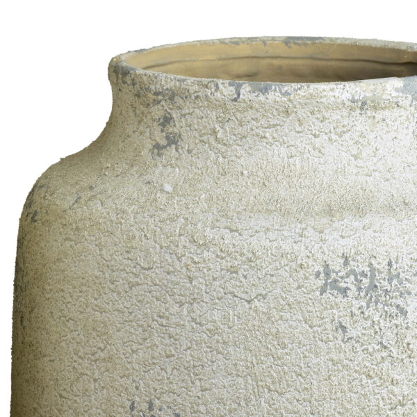 Beige Keramik Bodenvase 47cm - Stilvolle Antikoptik