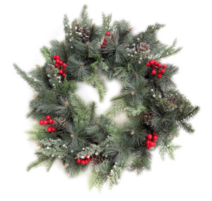 Weihnachtskranz mit roten Beeren Weihnachtskranz mit roten Beeren