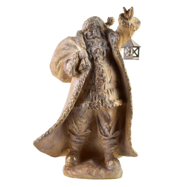 Weihnachtsmann Figur Braun Gold - Exklusiv 41 cm