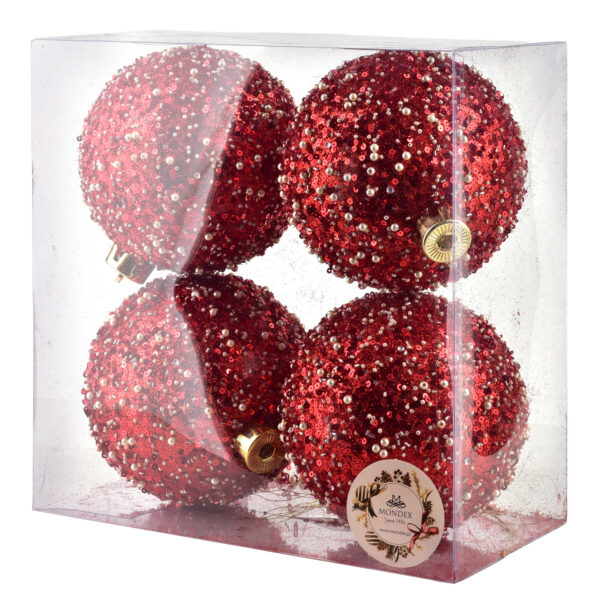 Rote Weihnachtskugeln 12 cm Rote Weihnachtskugeln 12 cm