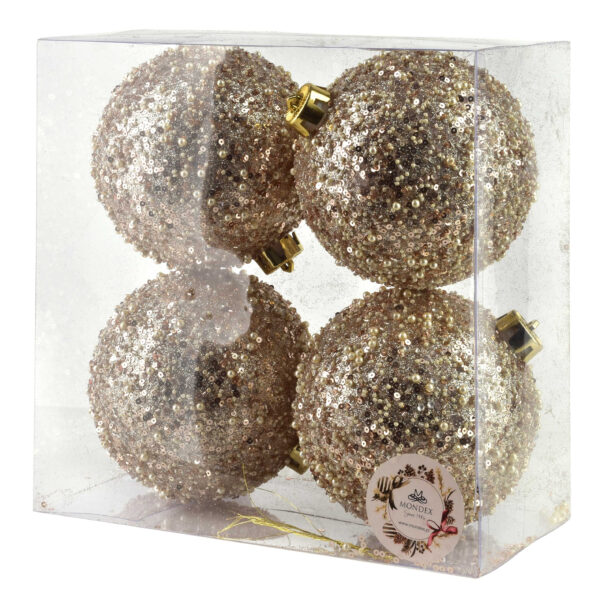 Champagner Weihnachtskugeln 12 cm Champagner Weihnachtskugeln 12 cm