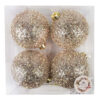 Champagner Weihnachtskugeln 12 cm – Exklusives Glitzer-Set mit 4 Kugeln