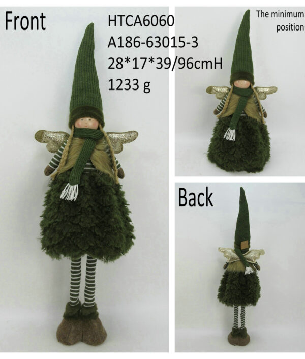 Teleskop Engel Figur Grün - Zauberhaft 64 cm