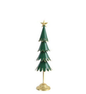 Metall Tannenbaum Grün Gold