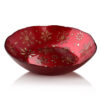 Weihnachtsschale Rot Gold – Exklusive Dekoschale mit Schneeflocken 31 cm